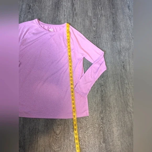 2/$15 Woman's ACX Active Pink Long Sleeve Crewneck Work Out Shirt- Size Large - Picture 4 of 5